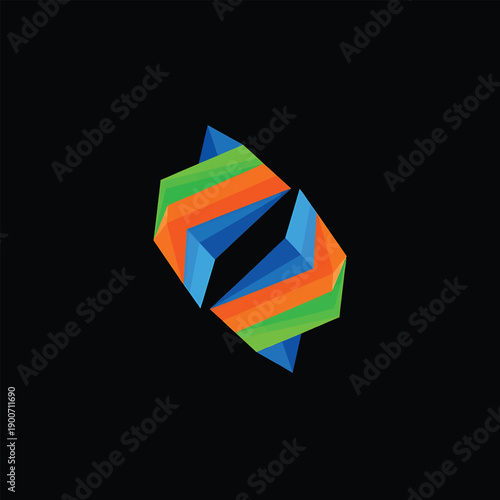 Free Download Abstract Geometric Shape with Vibrant Colors and Sharp Edges. - GFXLoad