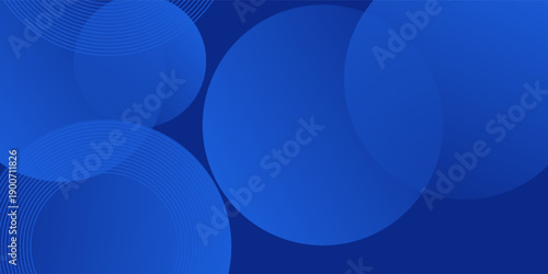 Abstract blue glowing geometric lines on dark blue background. Modern shiny blue circle. Suit for cover, poster, banner, brochure, header, vector modern