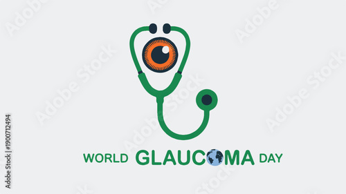 Minimalist Vector Illustration for World Glaucoma Day Campaign, Raising Awareness for Eye Health