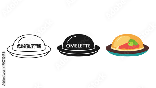 A series of hats with food names on them Vector