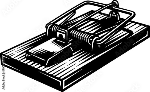 Mousetrap silhouette vector illustration