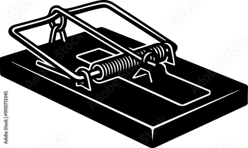 Mousetrap silhouette vector illustration