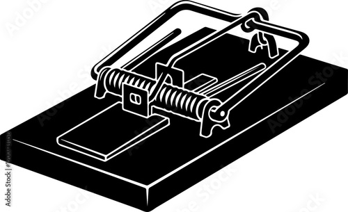 Mousetrap silhouette vector illustration