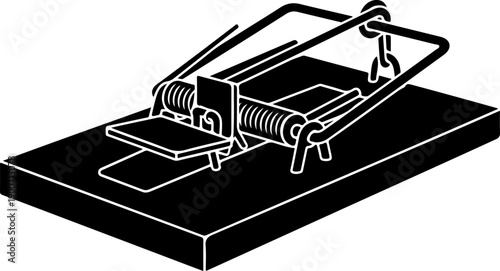 Mousetrap silhouette vector illustration