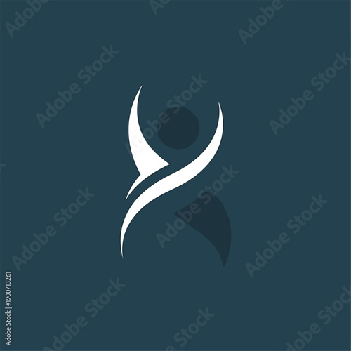 Abstract Human Figure Silhouette Logo Design.