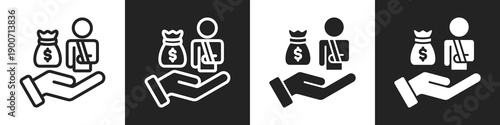 Compensation Line And Solid Icon In White And Black Background