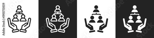 Organization Line And Solid Icon In White And Black Background