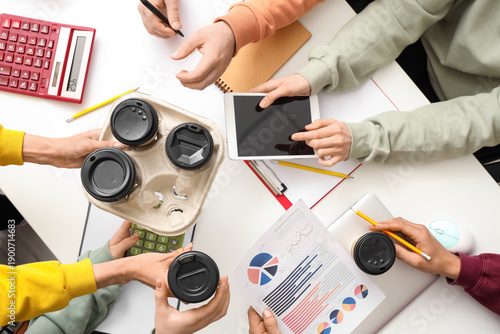 Business people with coffee...