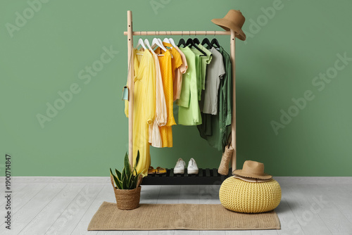 Female clothes hanging on r...