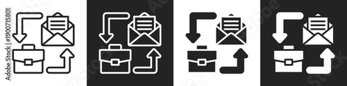 Job Offers Icon Line And Solid Icon In White And Black Background