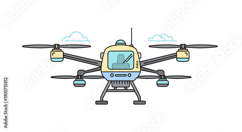 Modern drone technology for aerial photography and surveillance in the sky.