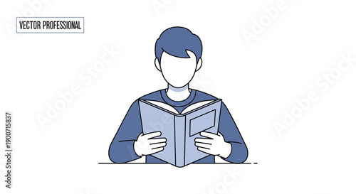Person reading a book with focused attention and concentration on the content.