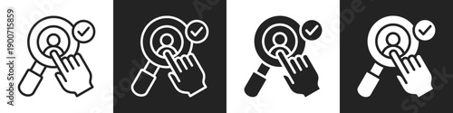 Candidate Icon Line And Solid Icon In White And Black Background