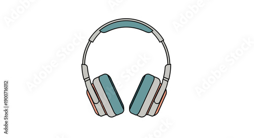 Stylish headphones illustration perfect for music lovers and audio enthusiasts modern design.