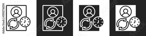 Temporary Icon Line And Solid Icon In White And Black Background