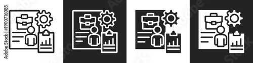 Skills Icon Line And Solid Icon In White And Black Background