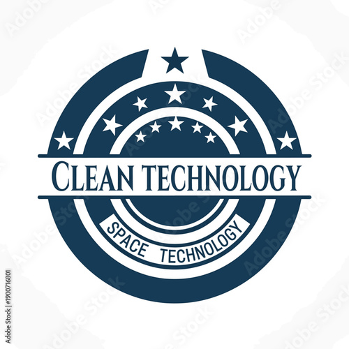 Clean Technology Space Technology Emblem Logo.