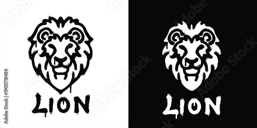 Graffiti lion logo vector design