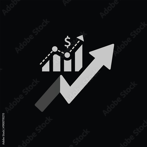 Financial Growth and Business Success Arrow Chart.