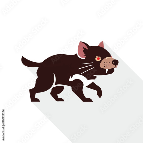 Black Cartoon Tasmanian Devil Running Character.