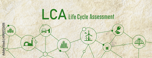 life cycle assessment sign on white background