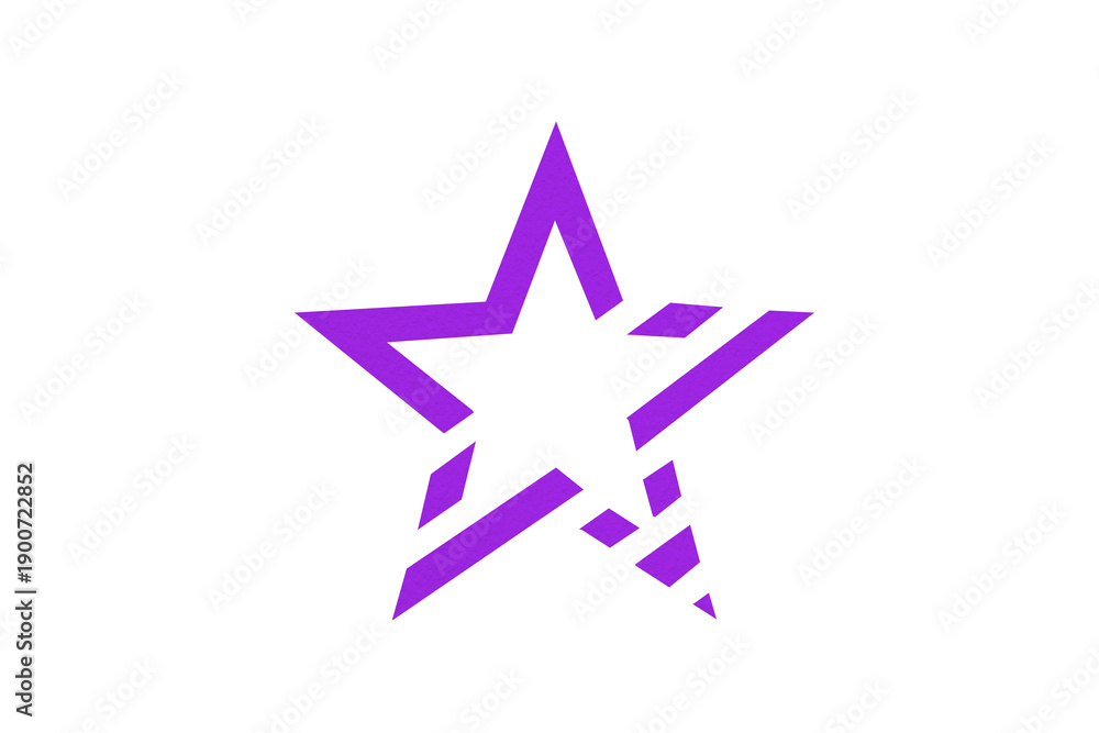 Obraz premium The purple star is located on a transparent background.