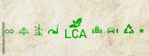 life cycle assessment sign on white background