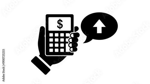 Hand holding calculator with dollar sign.