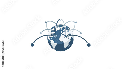 Globe with satellite connections around earth.