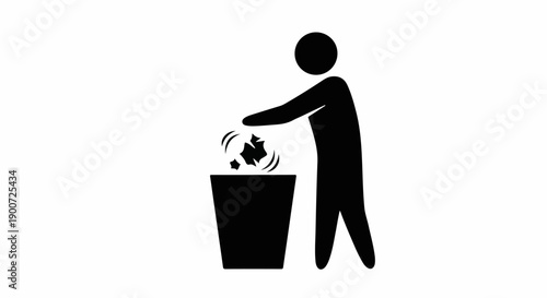 Person discarding crumpled paper into a waste receptacle