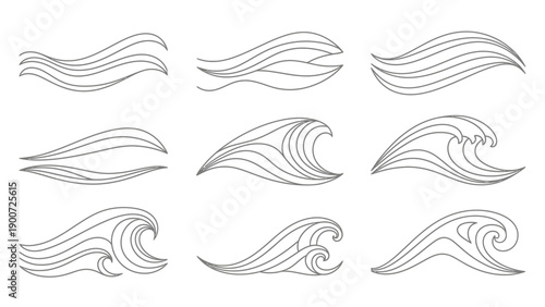 Collection of various wave designs.