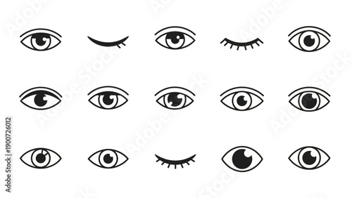 Collection of various human eye illustrations.