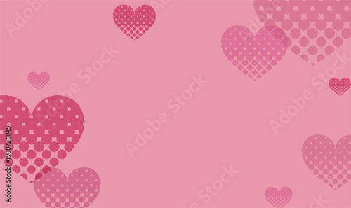 ドットハートのバレンタイン背景イラスト