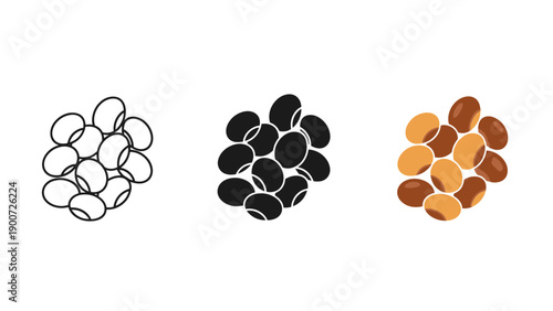 Three clusters of circles in different colors and shades Vector