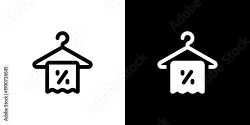 Discount icon concept with flat Black White Background. Vector illustration.