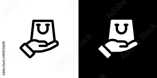 Buy icon concept with flat Black White Background. Vector illustration.