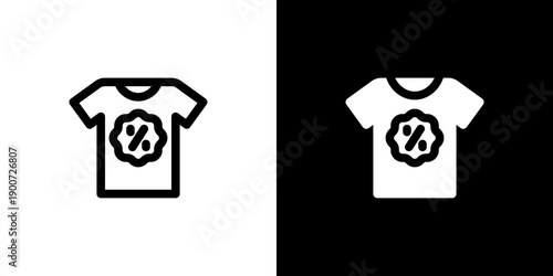 Shirt icon concept with flat Black White Background. Vector illustration.