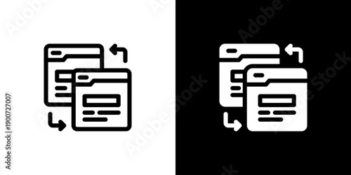 Redirect icon concept with flat Black White Background. Vector illustration.