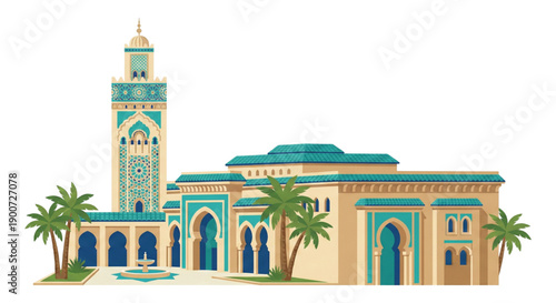 Vector illustration of a Moroccan style mosque