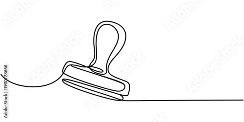 continuous one line drawing rubber stamp.one line drawn stamp icon. approval stamp, ink stamp, validation mark. single line vector illustration.