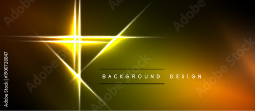 Abstract golden lines intersect, creating bright focal point. Dark background enhances luminosity, modern design element.