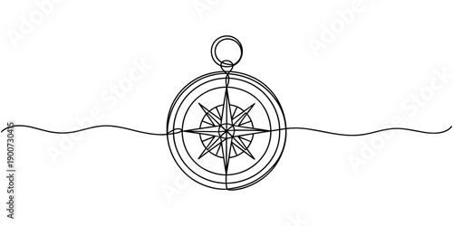 Continuous one line drawing of vintage alarm clock vector design, Clock drawn symbol. One line art continuous icon, Hand drawn vector illustration. One thin line continuous drawing.