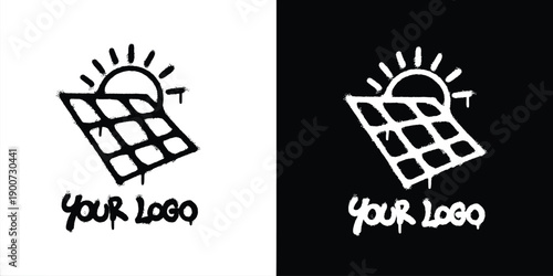 Graffiti Solar panels logo vector design