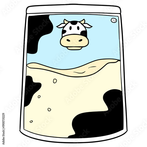 milk pouch illustration hand drawn isolated vector