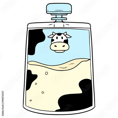 milk pouch illustration hand drawn isolated vector