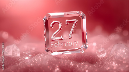 27th day of february ice cube with number 27