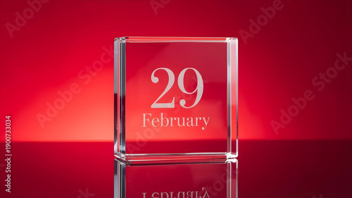 Glass award or trophy with engraved number 29
