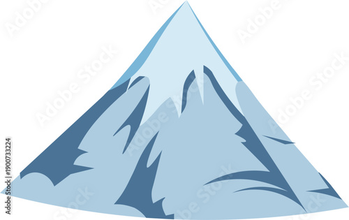 Minimalist Blue Snowy Peak