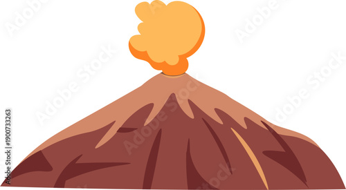 Wide Cinder Cone Volcano Erupting