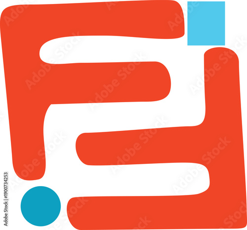 Modern Geometric Colorful Shape Vector logo with Center Abstract art, creative Symmetric Design.